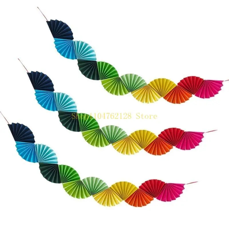 Guirlande Eventails Multicolores en Papier Minimaliste