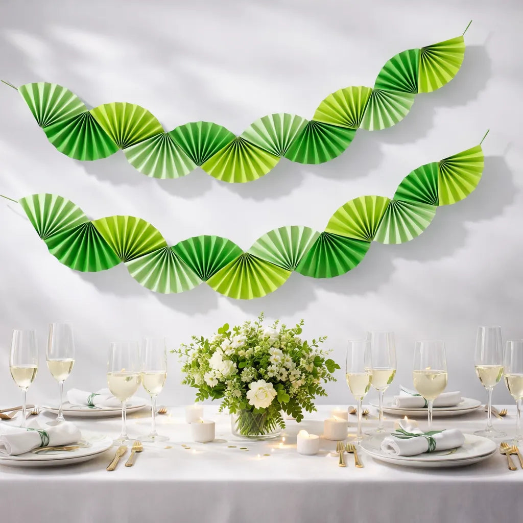Guirlande Eventails Verts Design