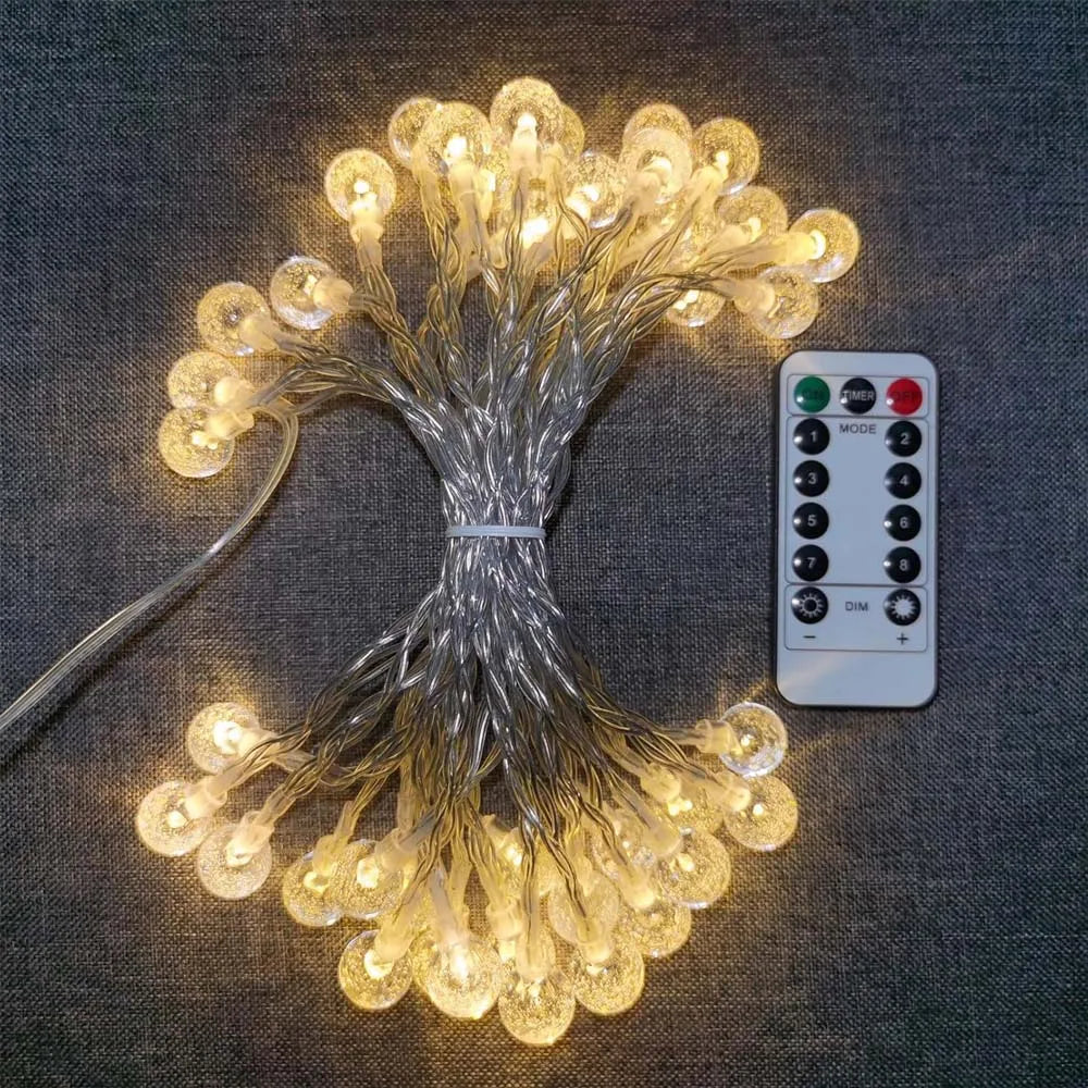 Guirlande Extérieure De Boules Blanc Chaud stylé