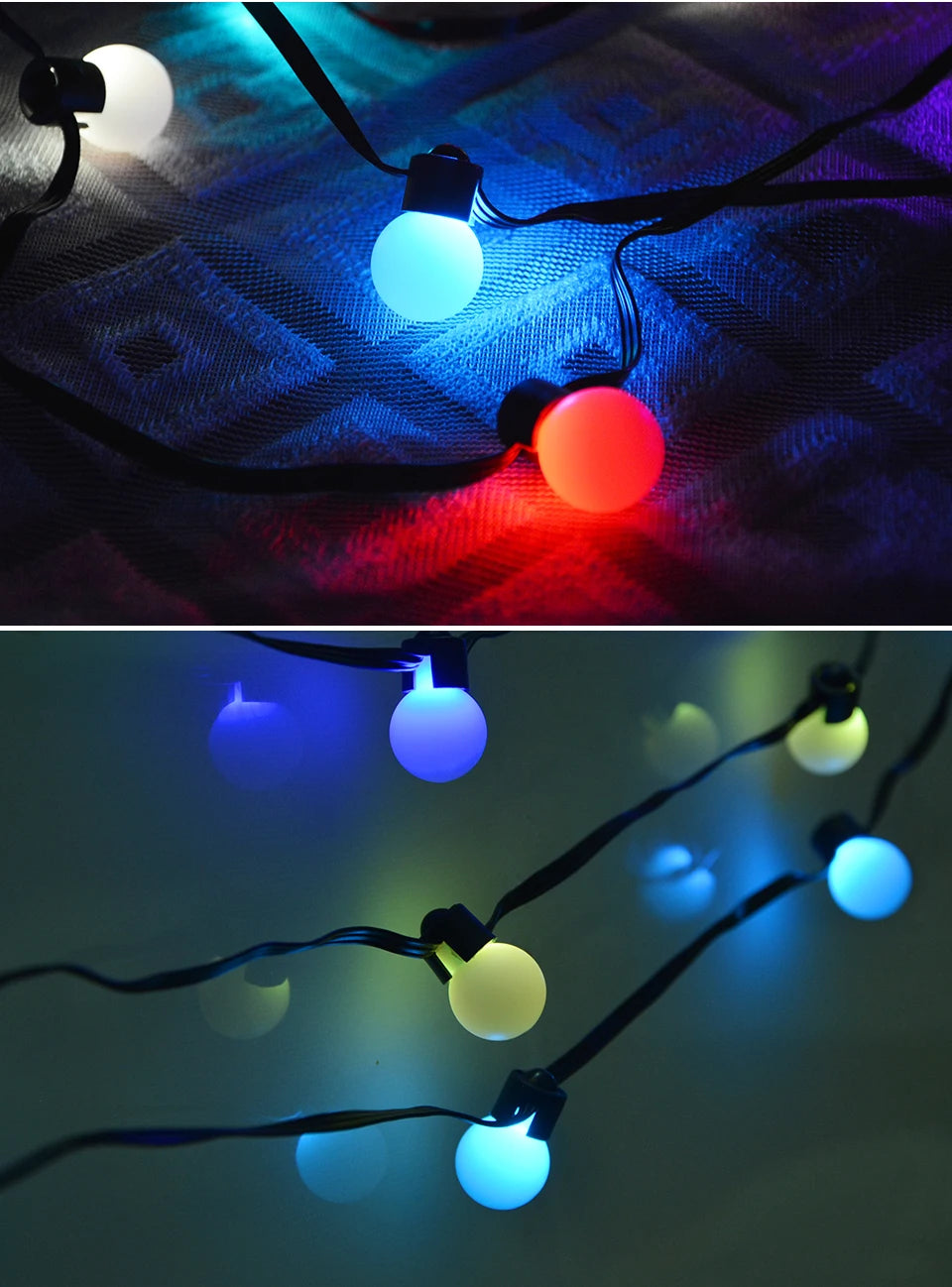 Guirlande Extérieure De Boules Colorées stylé