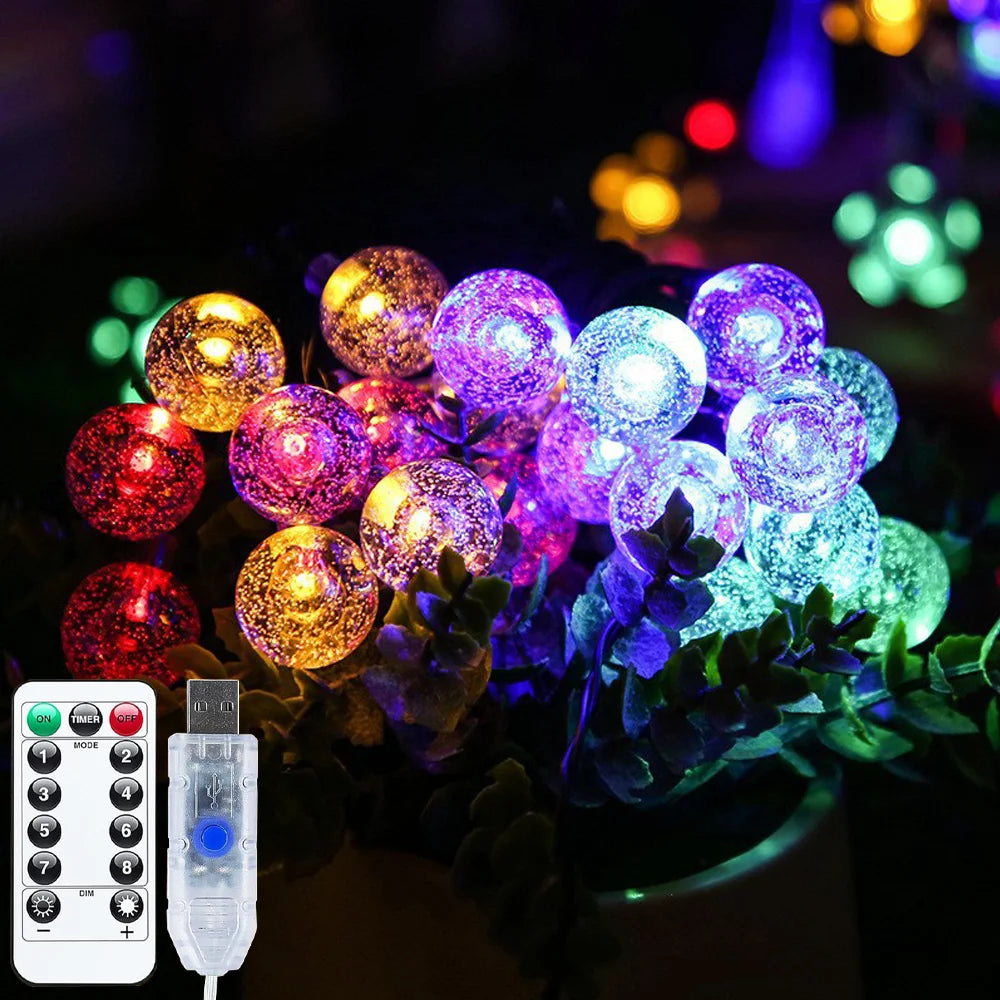 Guirlande Extérieure De Boules Multicolore