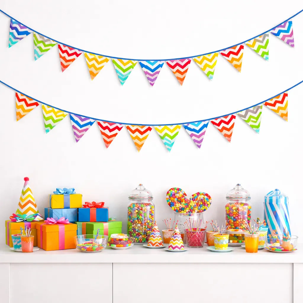 Guirlande Fanions Tissu Multicolore tropical