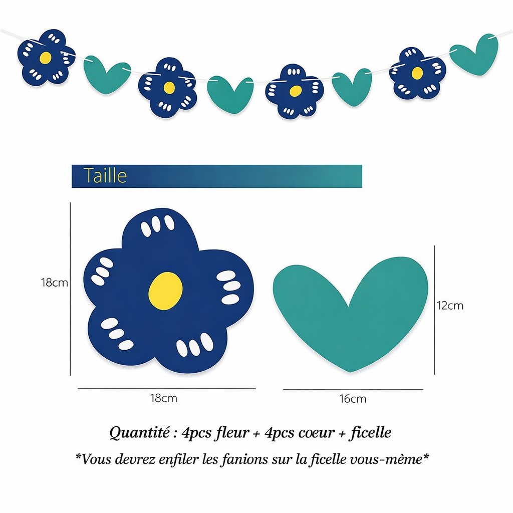 Guirlande Fleurie Bleu Design