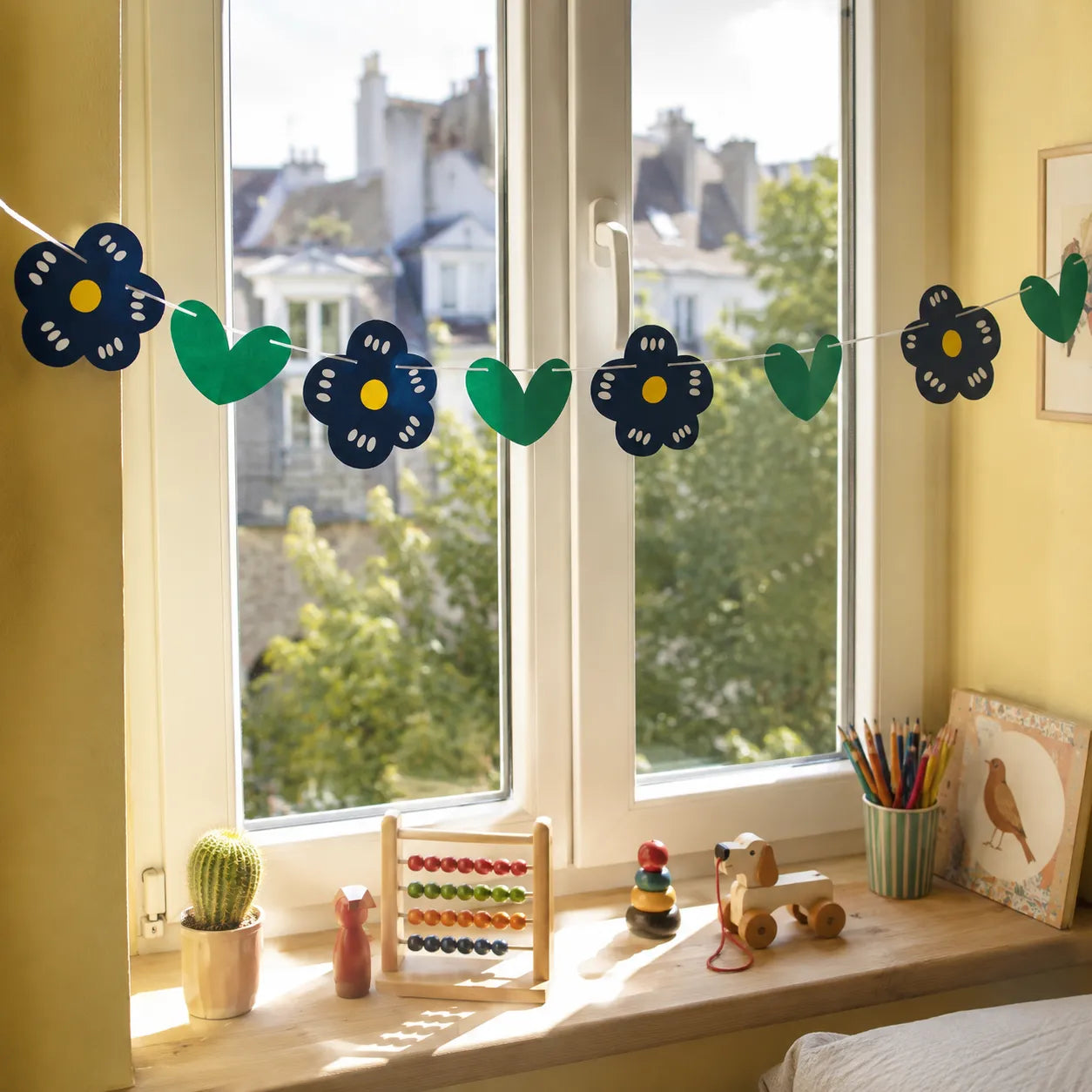Guirlande Fleurie Bleu Design