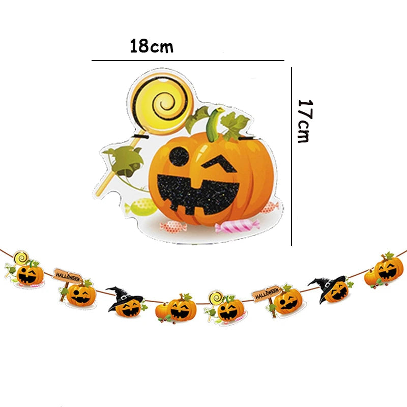 Guirlande Halloween de Citrouilles Amusantes Stylé