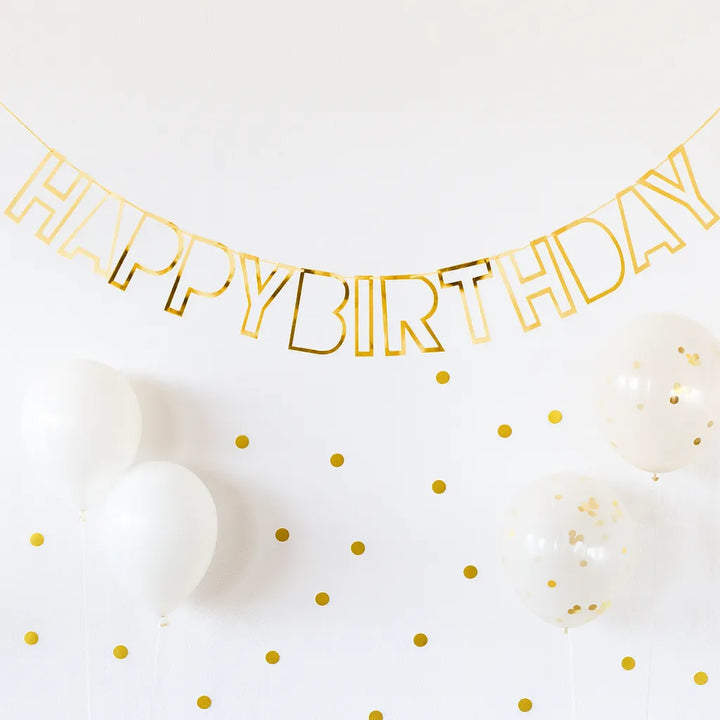 Guirlande Happy Birthday Contour Doré