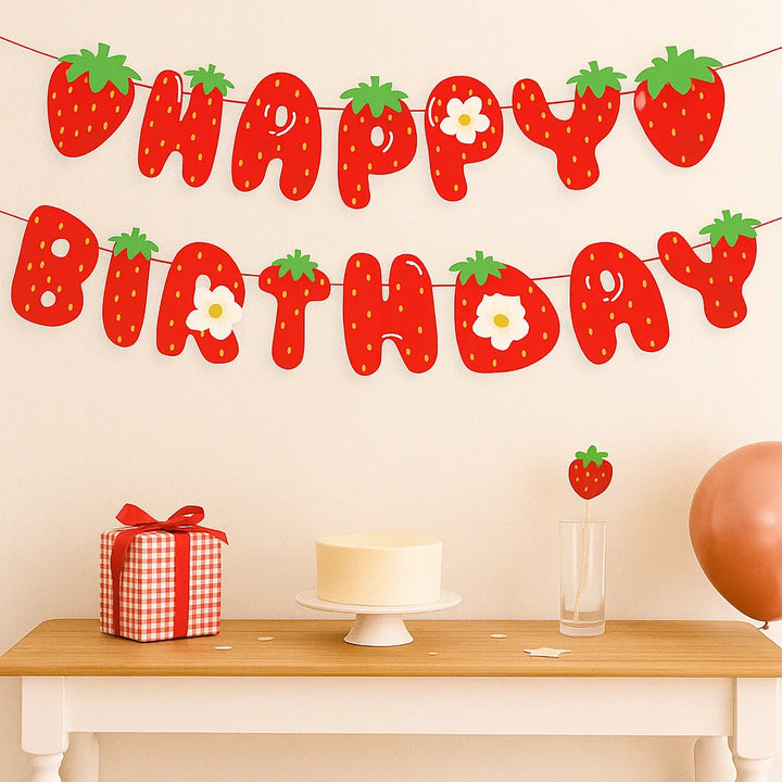 Guirlande Happy Birthday Fraise