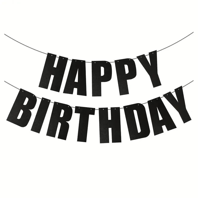 Guirlande Happy Birthday Noire Unique