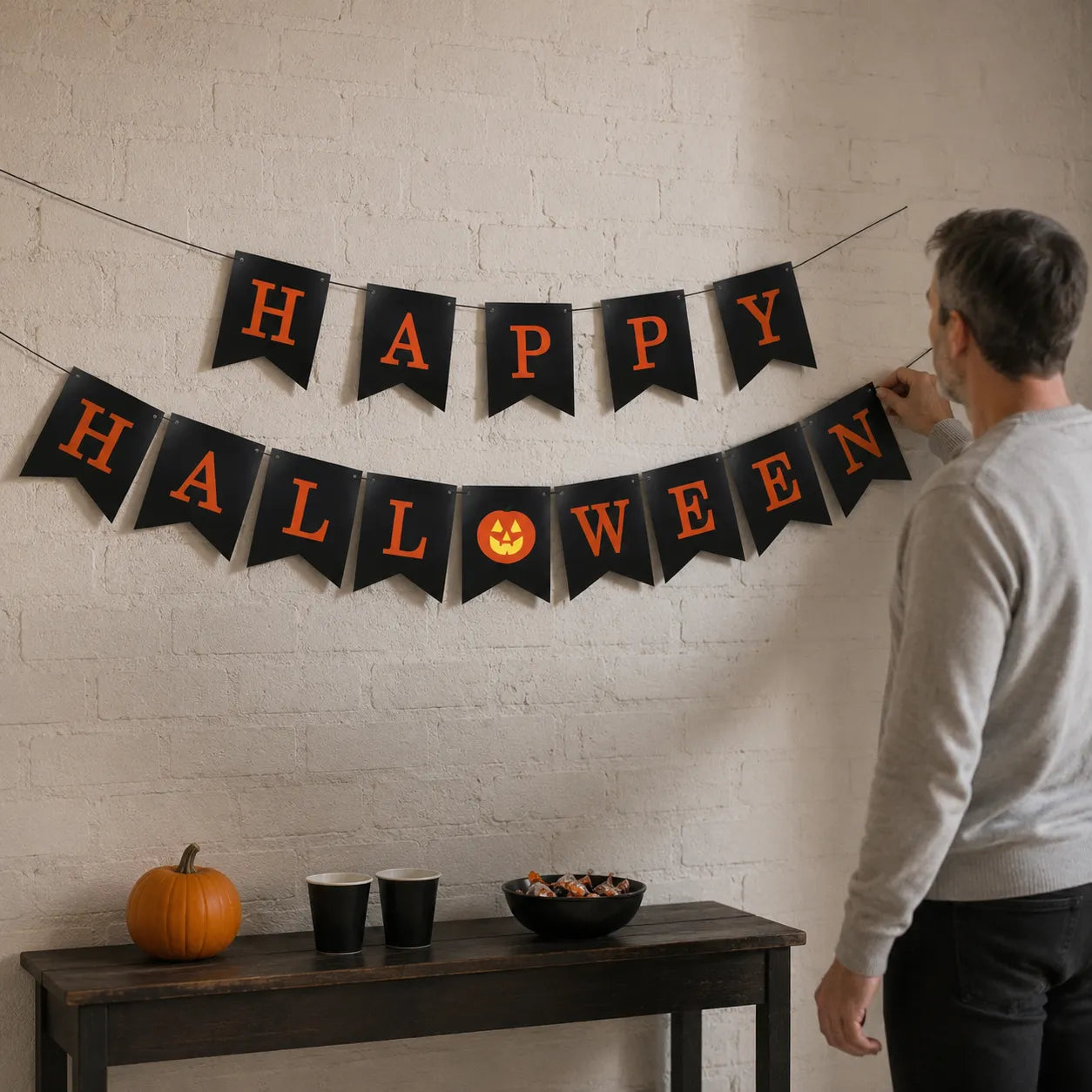 Guirlande Happy Halloween Noire Sobre