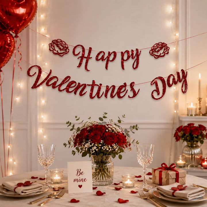 Guirlande Happy Valentine’s Day raffiné