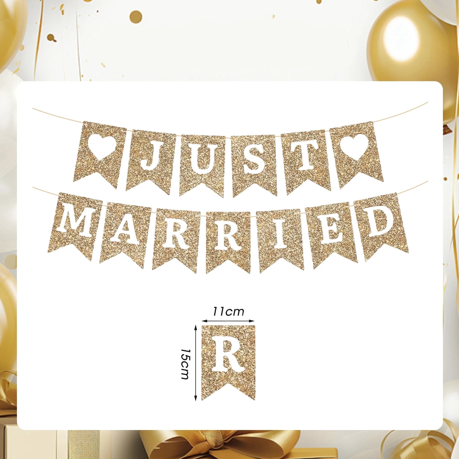 Guirlande Just Married Doré