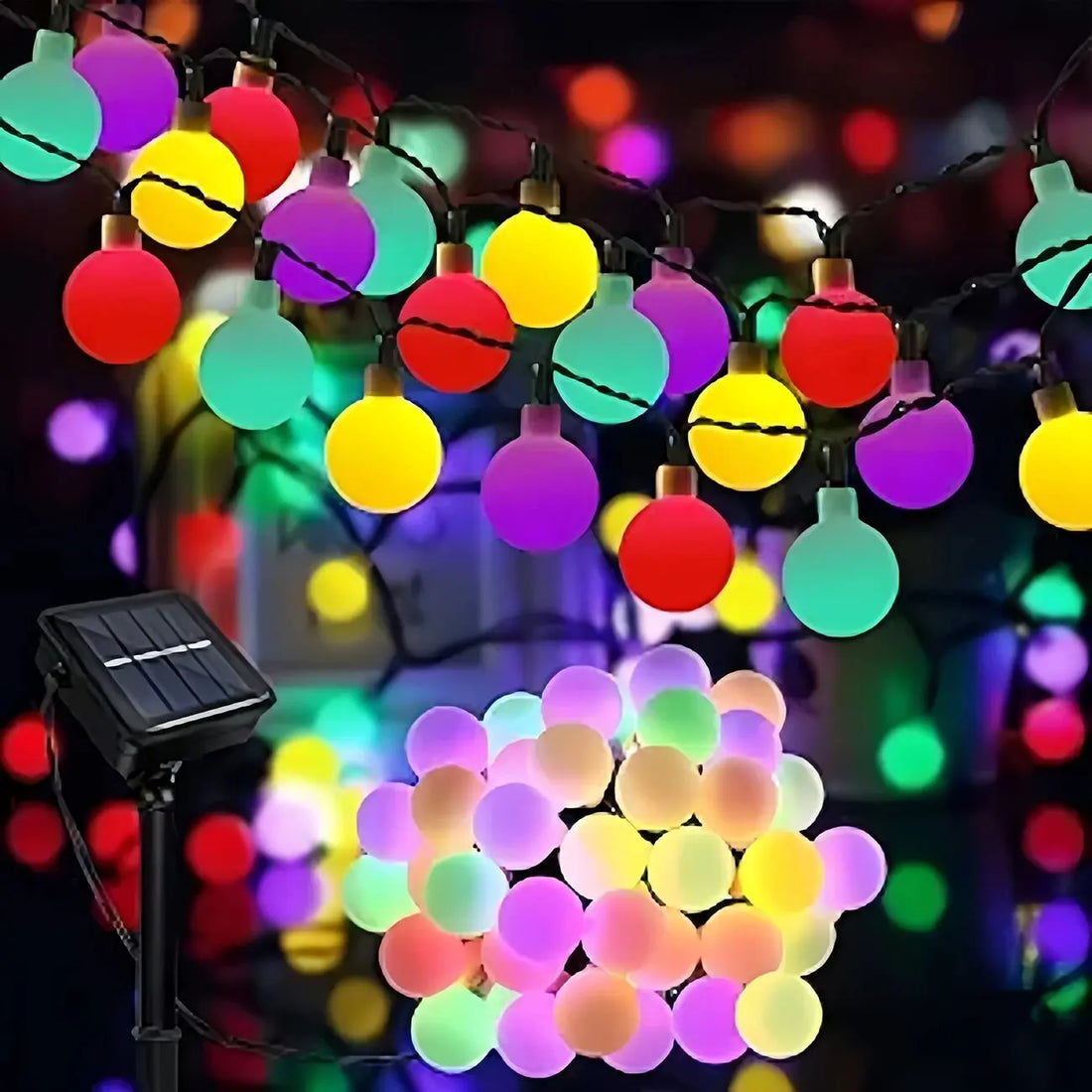 Guirlande LED Multicolore Solaire festive