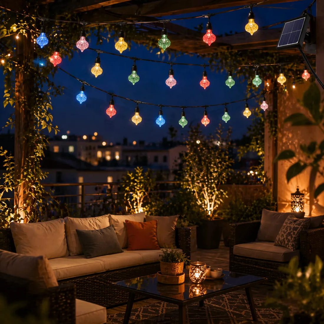 Guirlande LED solaire Vintage