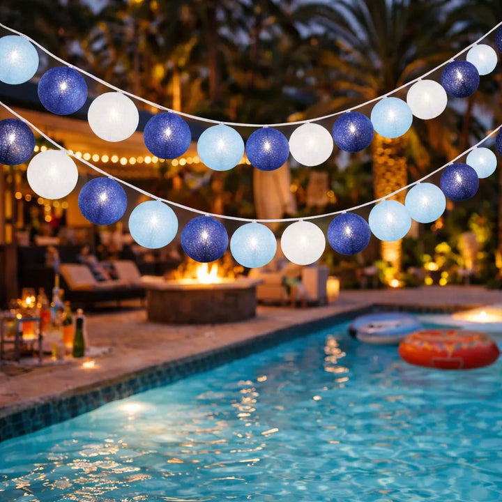 Guirlande Lumineuse Boules Bleues