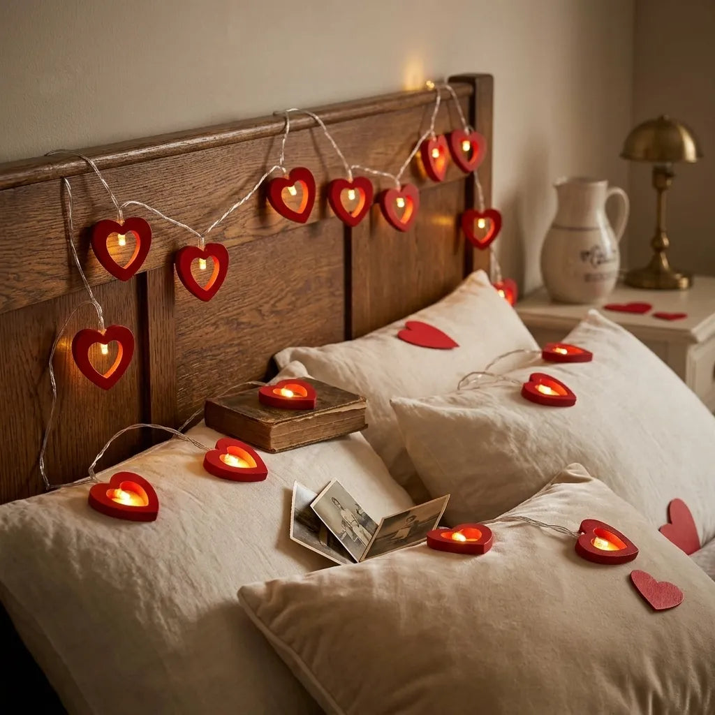 Guirlande Lumineuse Cœur Rouge Original