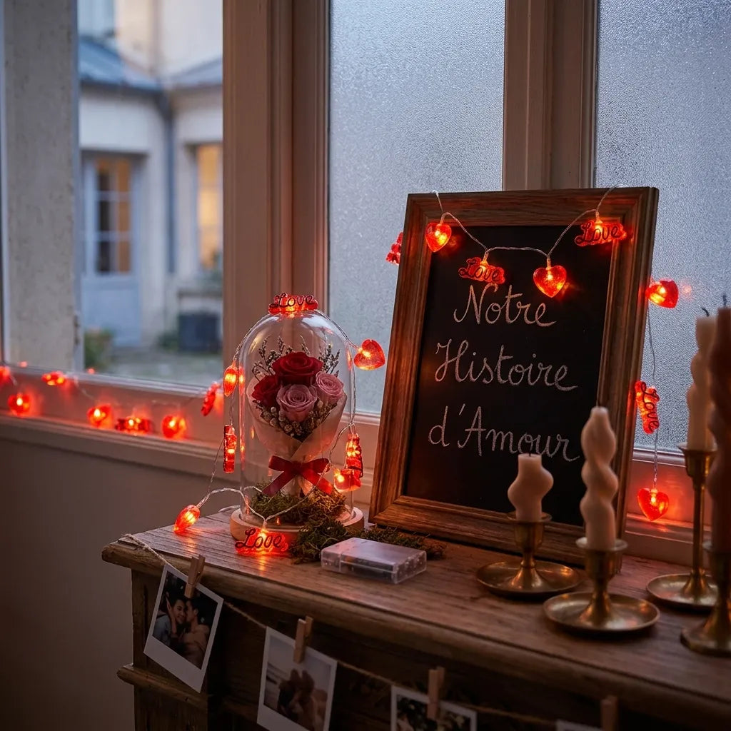 Guirlande Lumineuse Cœurs et Love Moderne