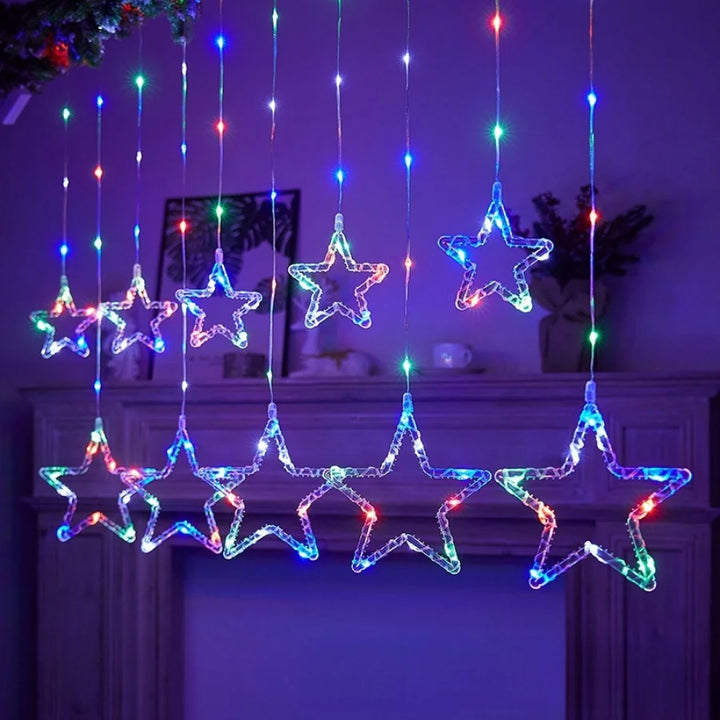Guirlande Lumineuse Etoiles Multicolores Suspendues 