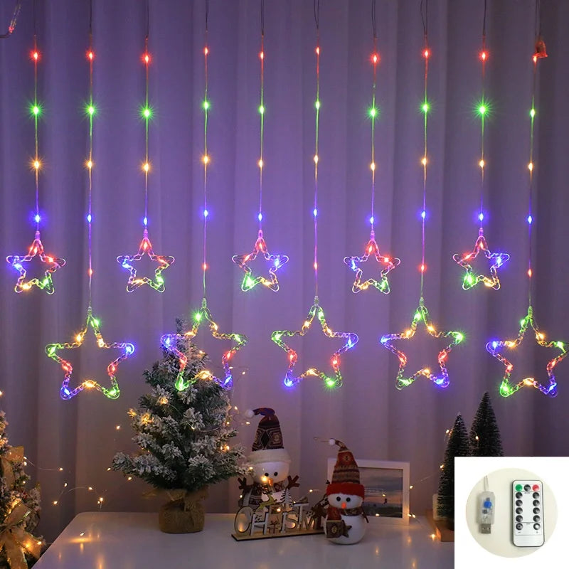 Guirlande Lumineuse Etoiles Multicolores Suspendues Minimaliste