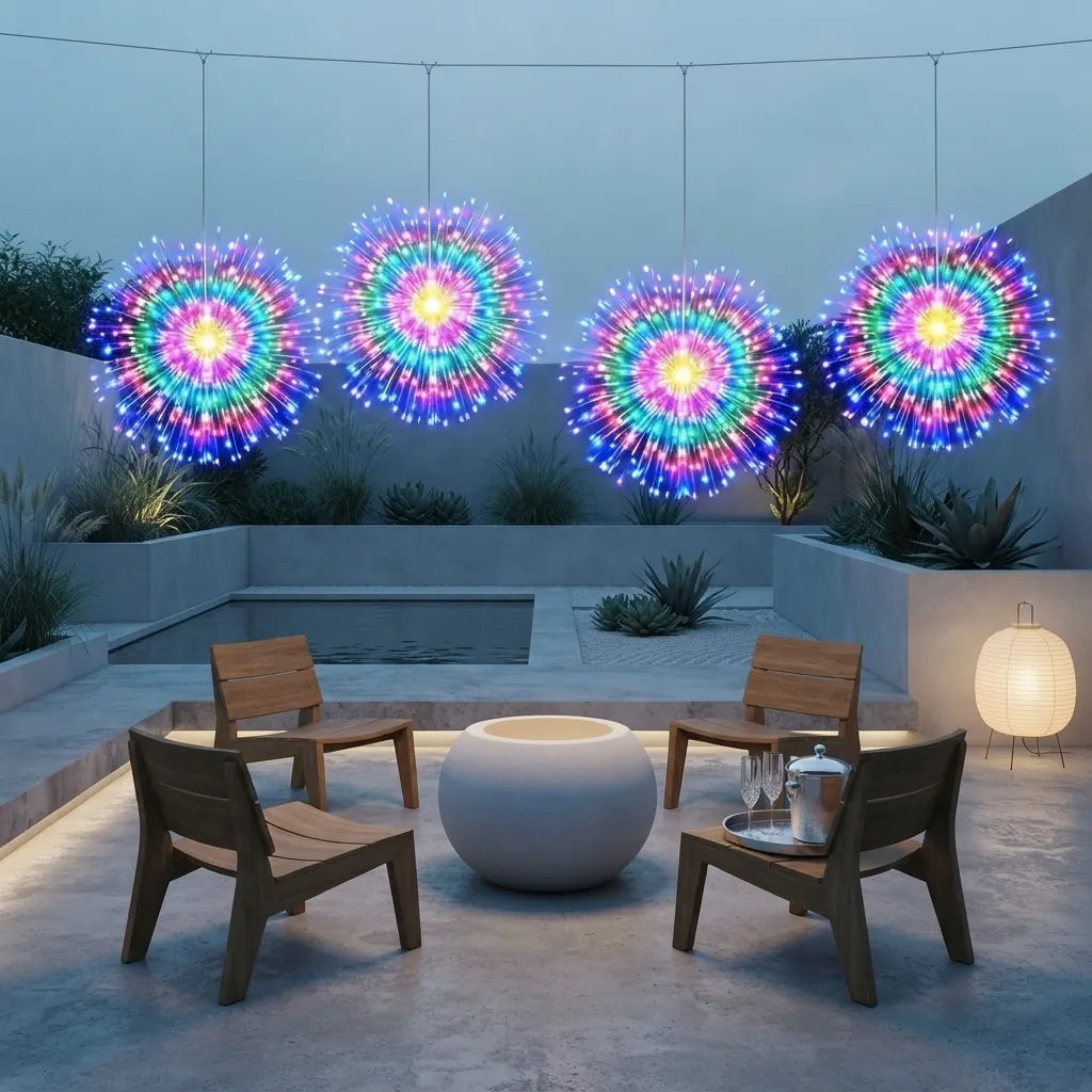 Guirlande Lumineuse Feu d’Artifice Multicolore Minimaliste
