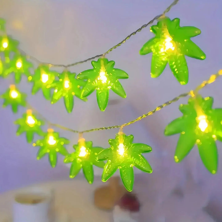 Guirlande Lumineuse Feuille d’érable Verte