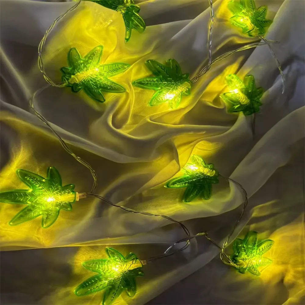 Guirlande Lumineuse Feuille d’érable Verte Nature