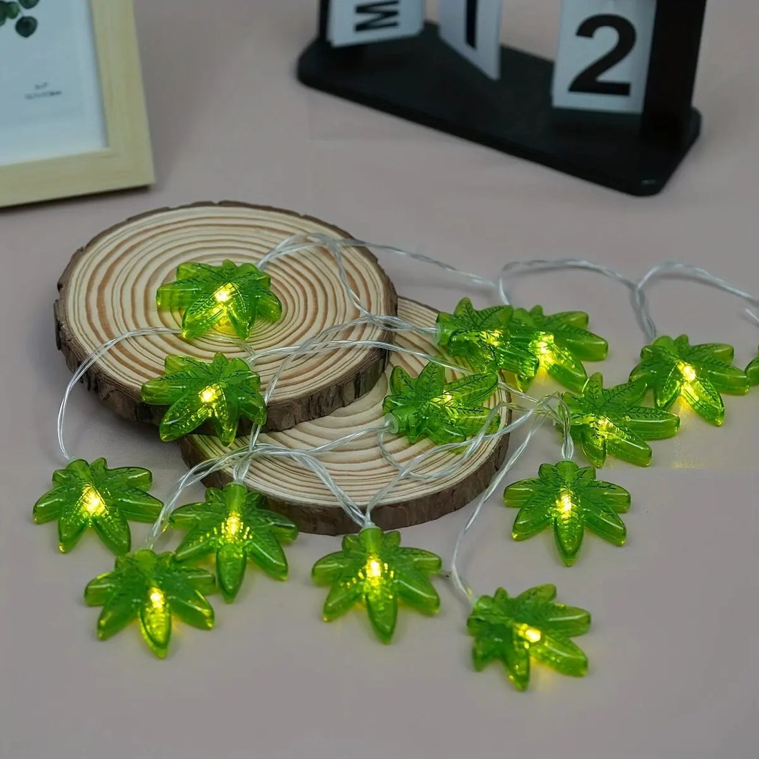 Guirlande Lumineuse Feuille d’érable Verte festif