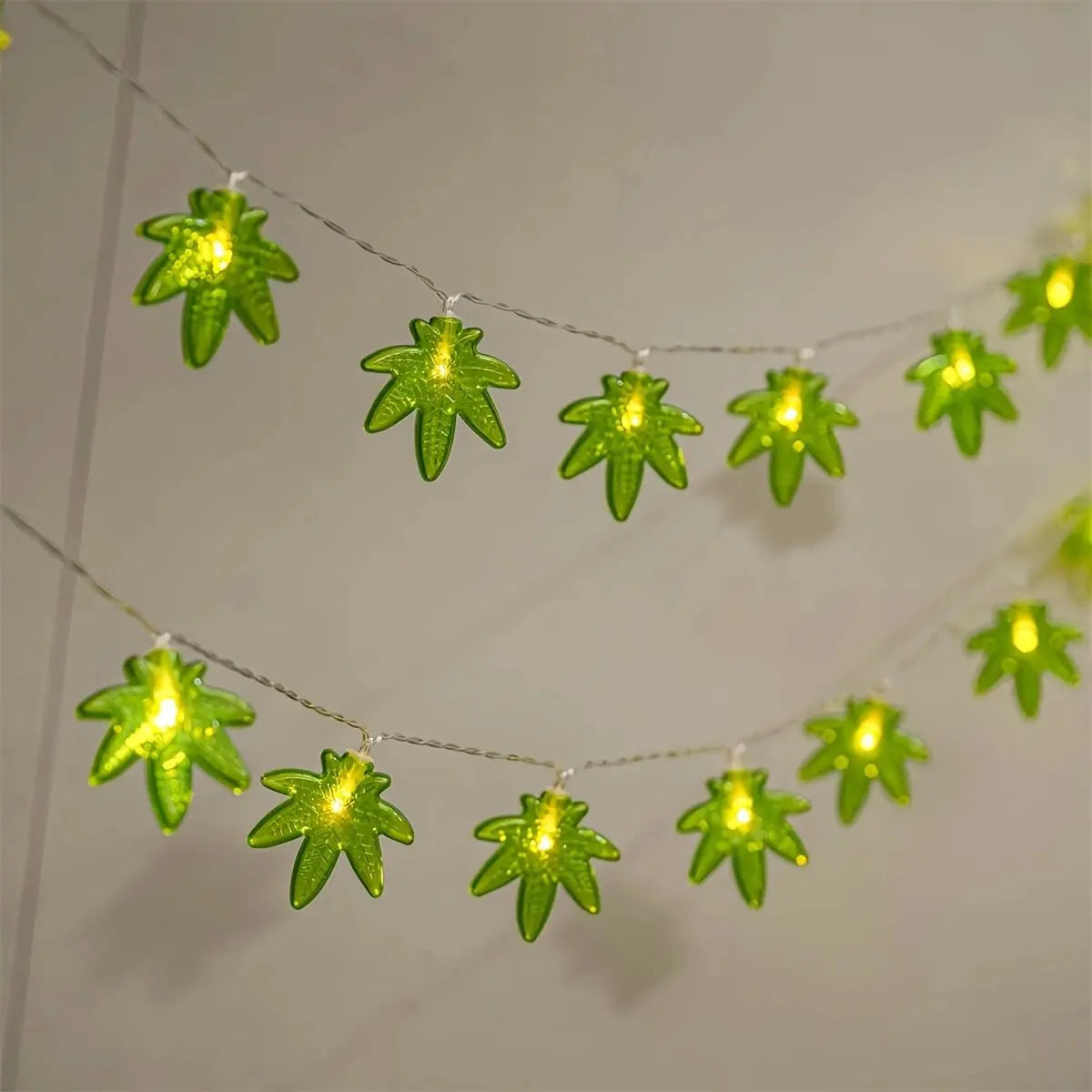 Guirlande Lumineuse Feuille d’érable Verte frais