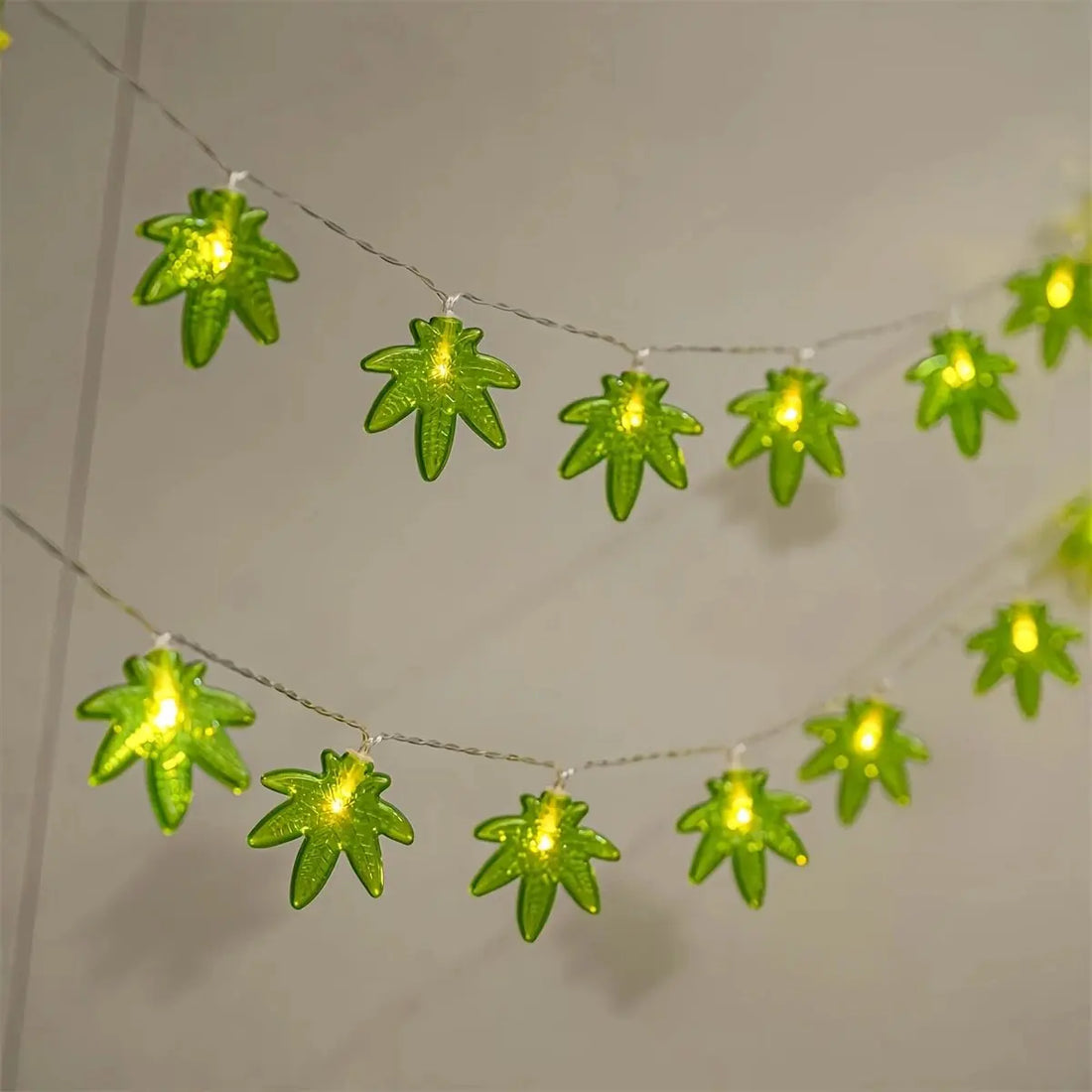 Guirlande Lumineuse Feuille d’érable Verte frais