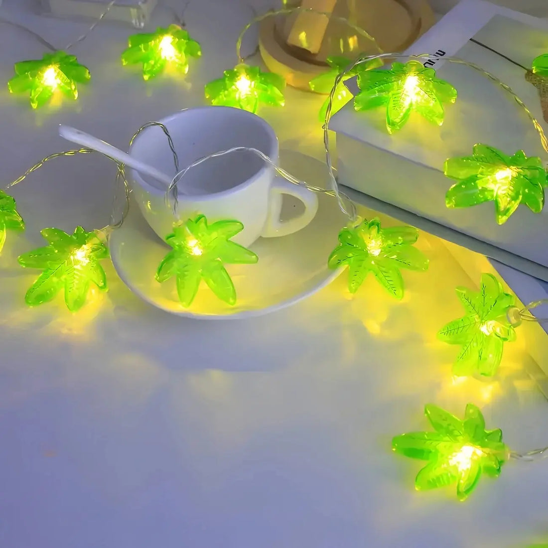 Guirlande Lumineuse Feuille d’érable Verte original