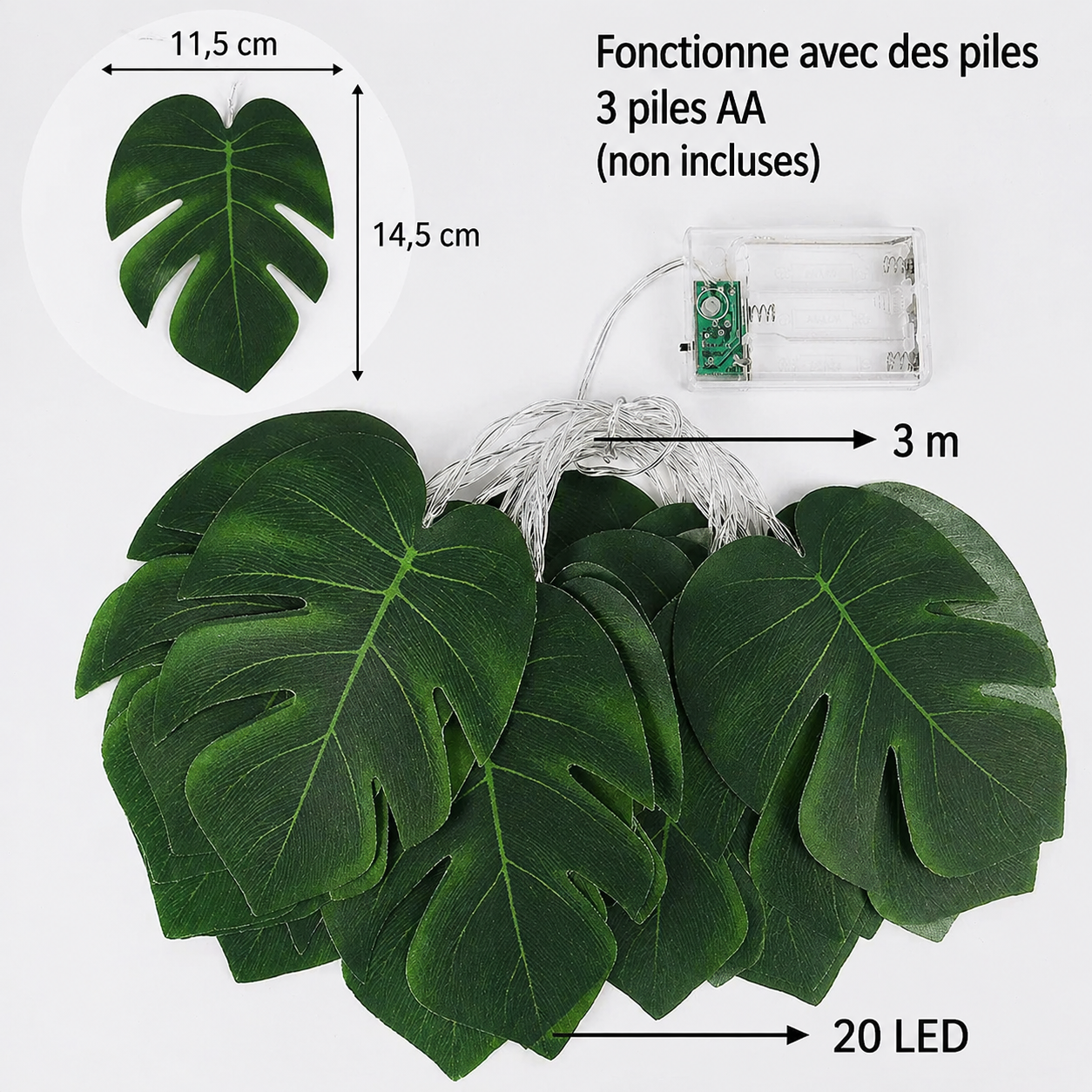 Guirlande Lumineuse Feuilles de Palmier Info