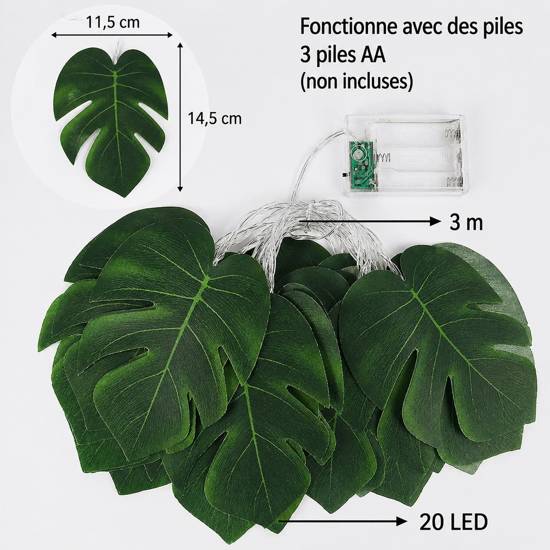 Guirlande Lumineuse Feuilles de Palmier Info