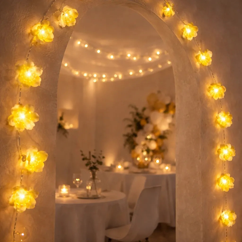 Guirlande Lumineuse à Fleurs Jaunes