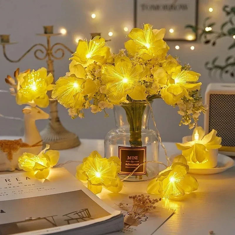 Guirlande Lumineuse à Fleurs Jaunes Lumineux