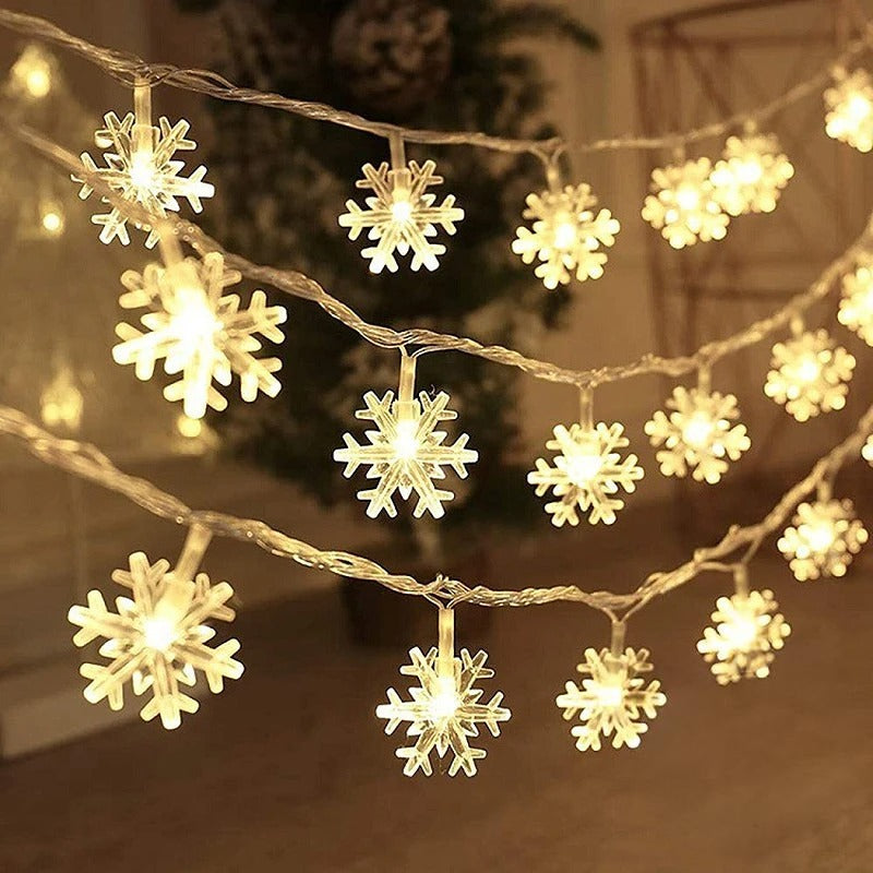 Guirlande Lumineuse Flocon Blanc Chaud