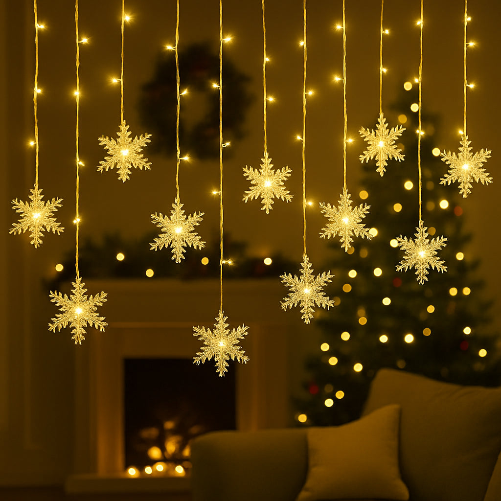 Guirlande Lumineuse Flocons de Neige Blanc Chaud élégante 