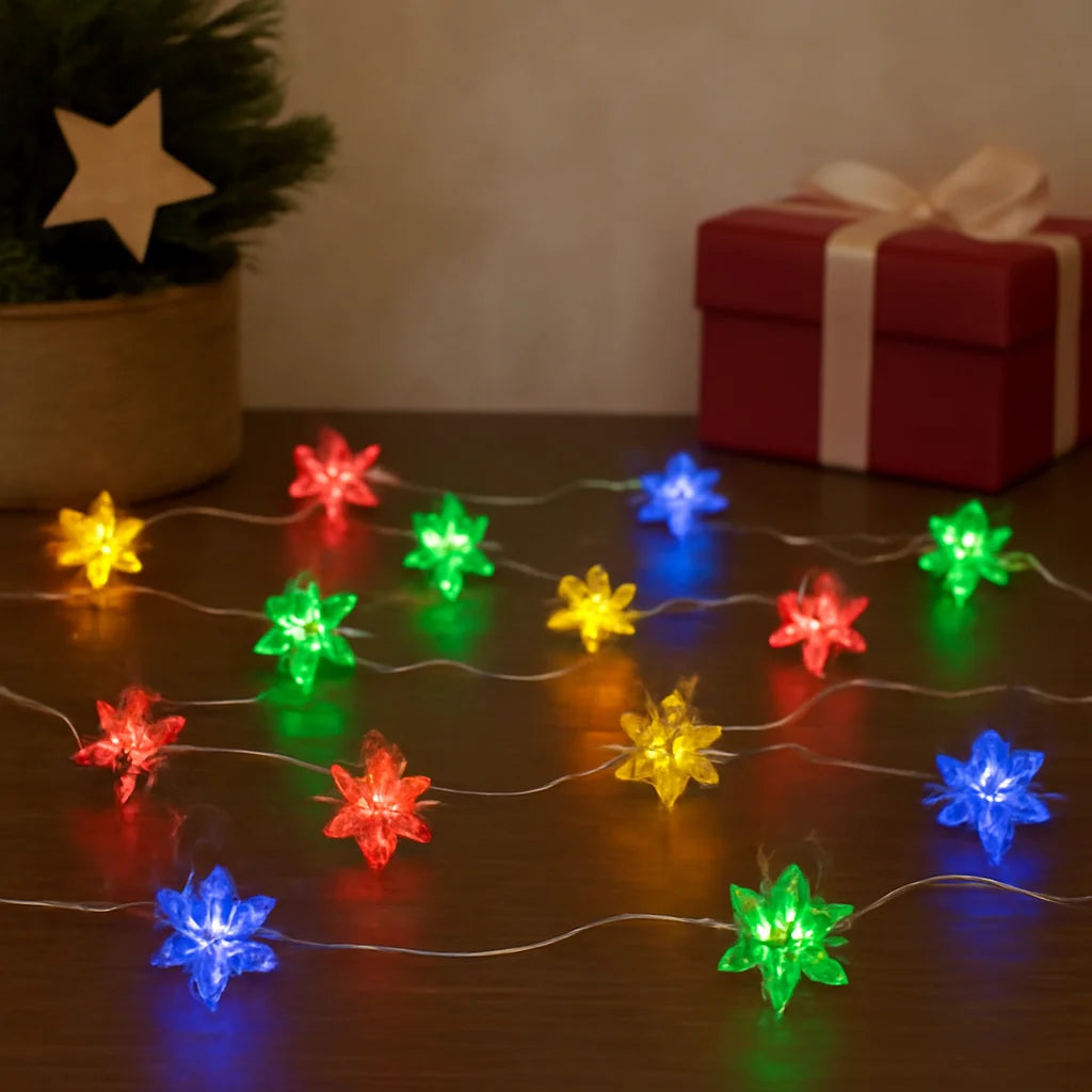 Guirlande Lumineuse Multicolore Flocon de Neige