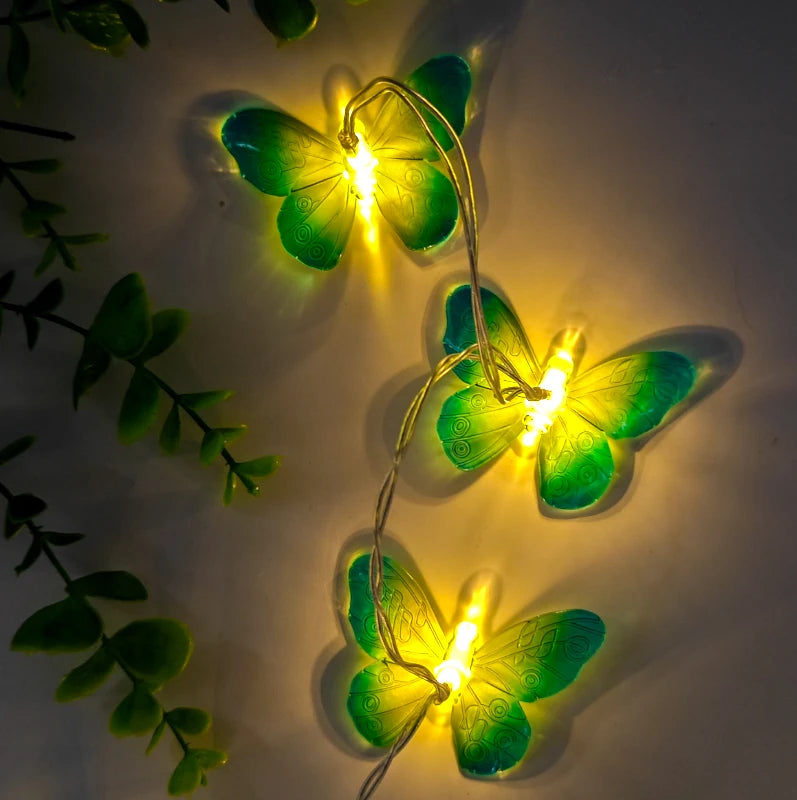 Guirlande Lumineuse Papillons Verts