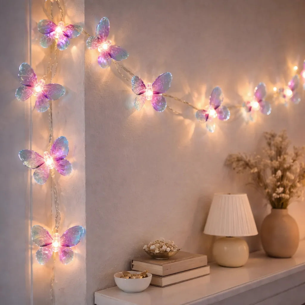Guirlande Lumineuse Papillons Violets