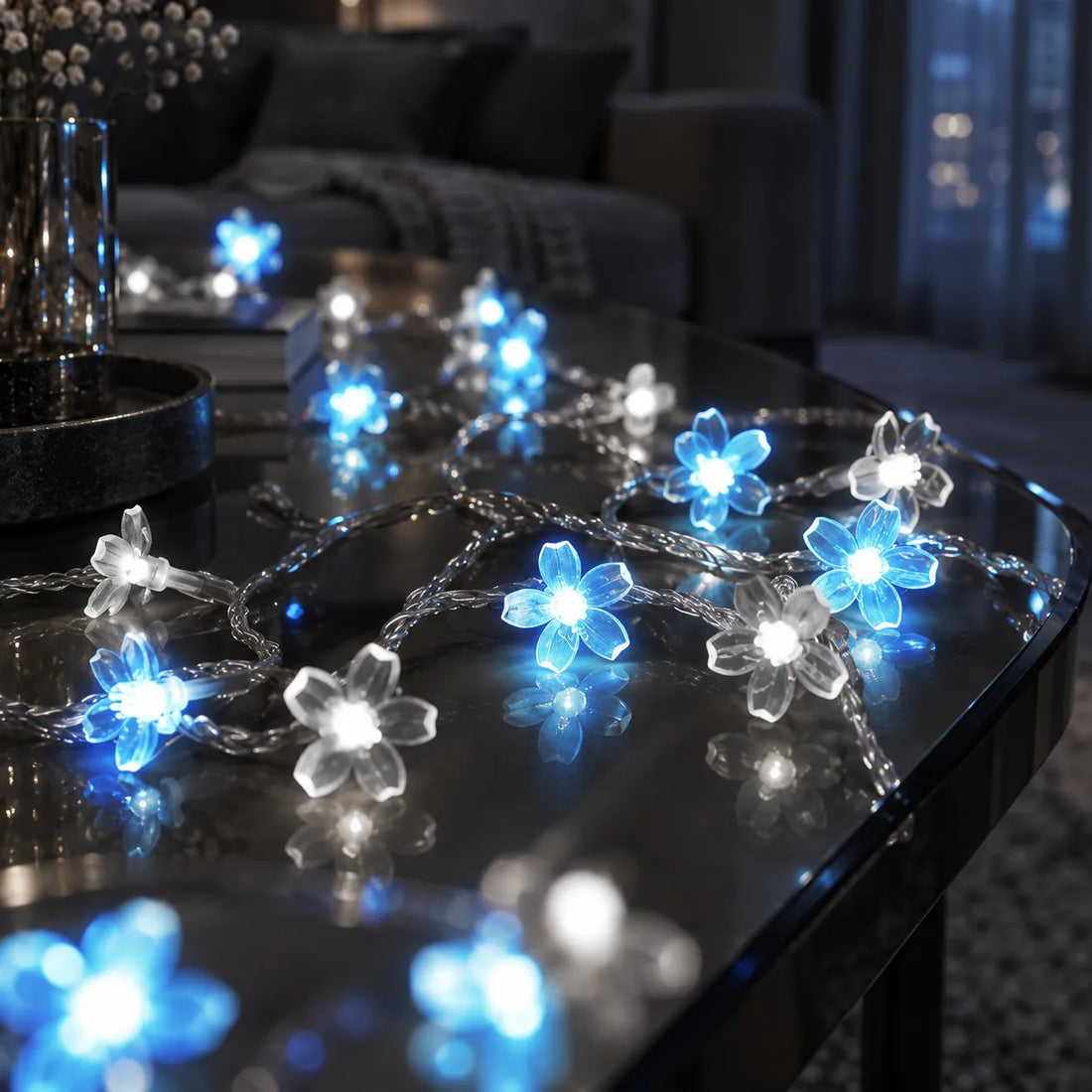 Guirlande Lumineuse Sakura Bleu et Blanc Design