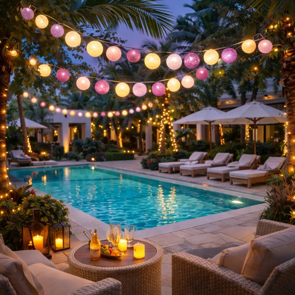 Guirlande Lumineuse de Boules Violettes
