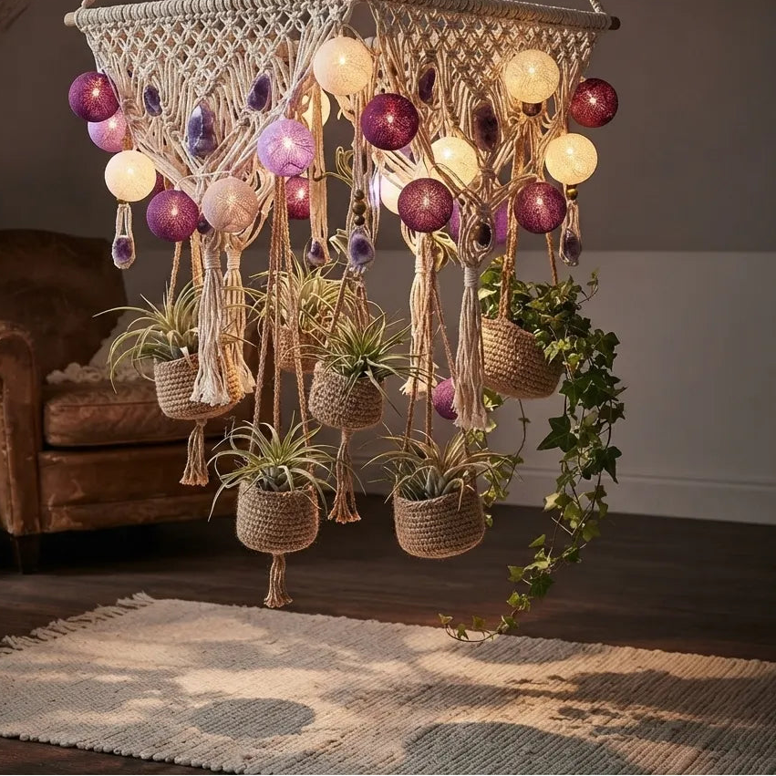Guirlande Lumineuse de Boules Violettes Moderne