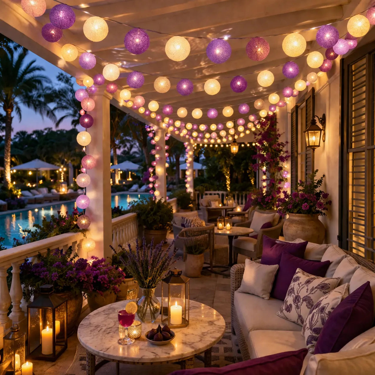 Guirlande Lumineuse de Boules Violettes tendance