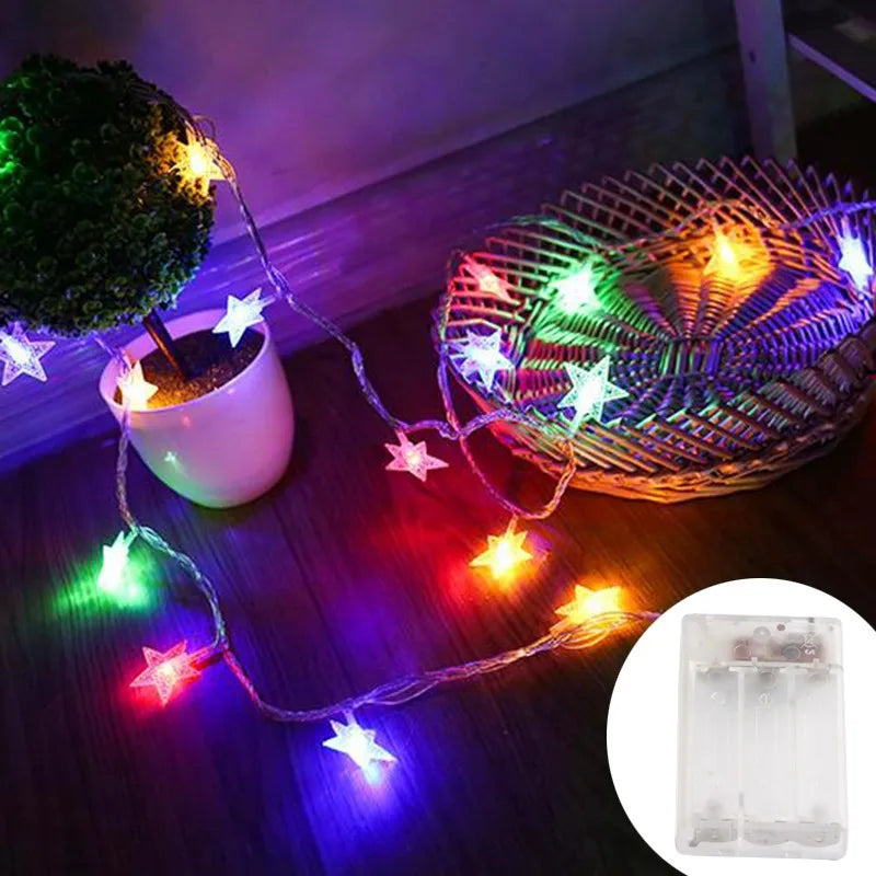 Guirlande Lumineuse Étoile Multicolore à Pile 