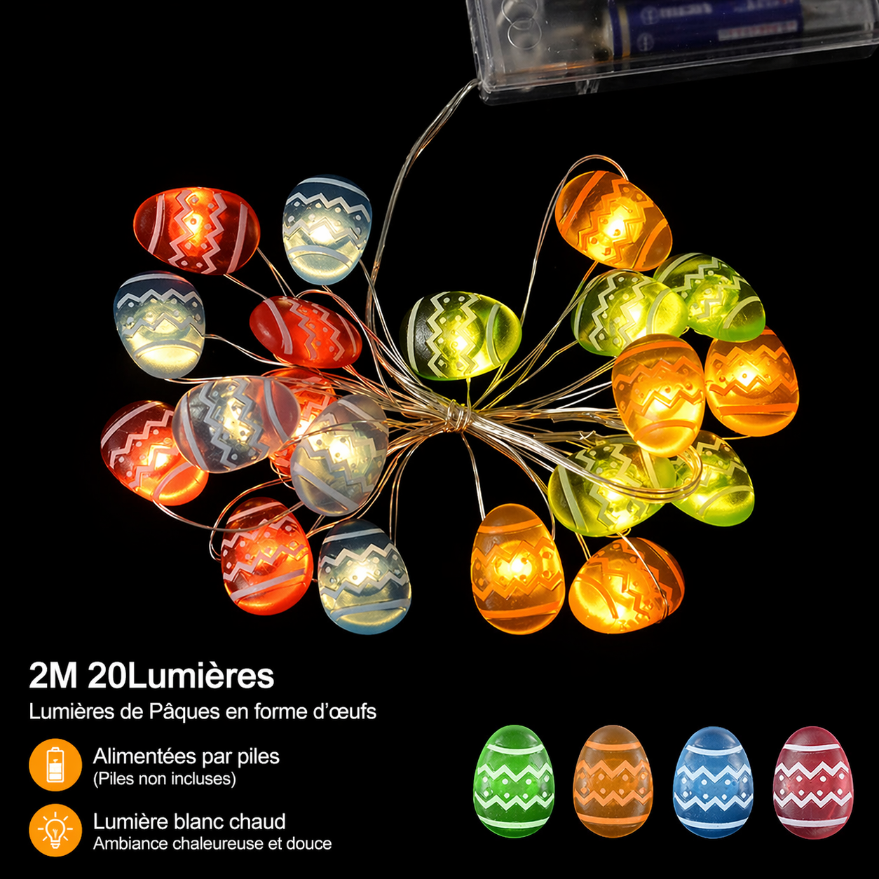 Guirlande Lumineuse Œufs de Pâques Design
