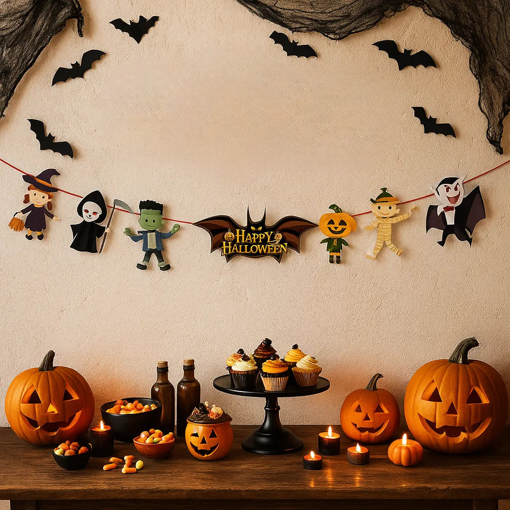 Guirlande Motifs Halloween Colorés