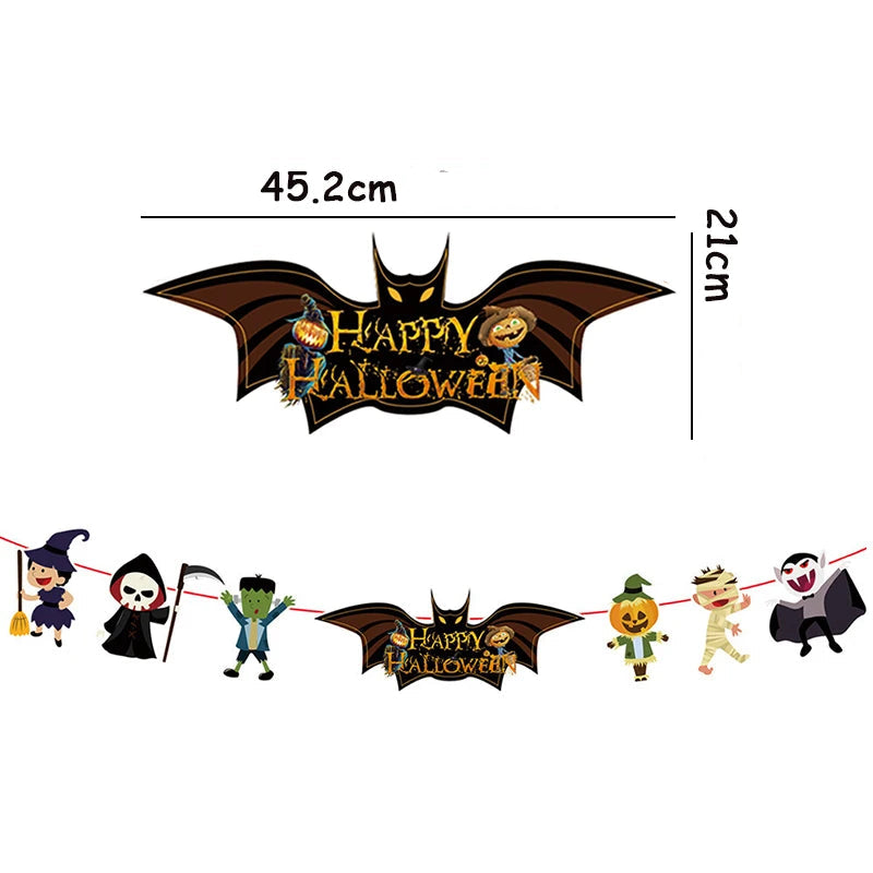 Guirlande Motifs Halloween Colorés Stylé