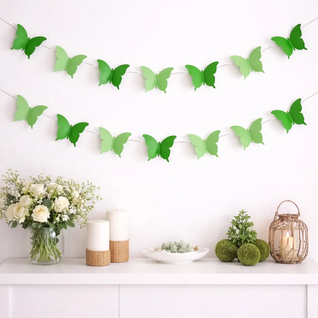 Guirlande Papillons 3D Verts Design
