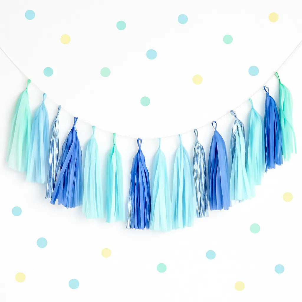 Guirlande Pompons Bleue Cool