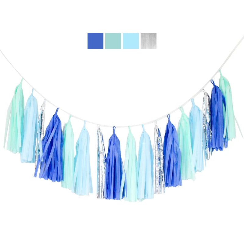 Guirlande Pompons Bleue Design