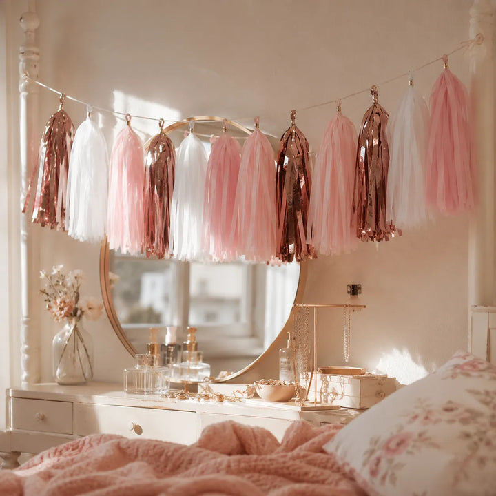 Guirlande Pompons Rose Gold